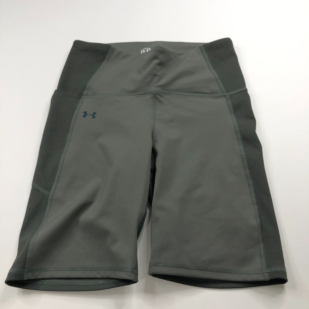 Under Armour Celliant Medium (Fit 27In) Exercise Yoga Biker 9" Shorts Green Gray